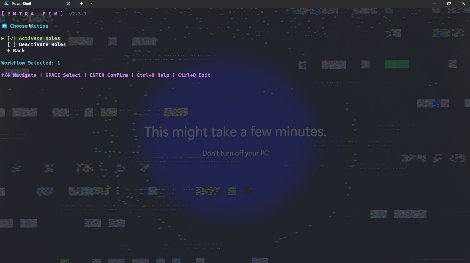 Action Menu - Activate or Deactivate roles